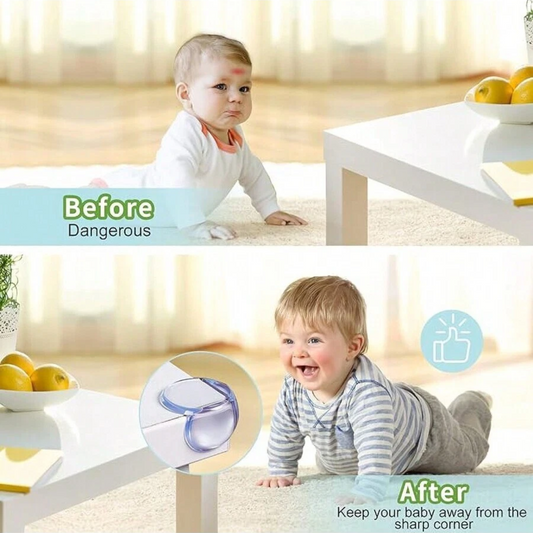 Transparent Silicone Table and Furniture Corner Protectors for Baby Safety (Pack of 4 Pieces)