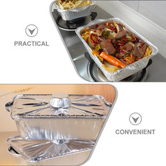 Square Shaped Food Packaging Container Aluminium Foil Pot with Lid