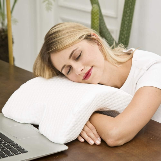 Pressure Free Memory Foam Pillow with Arm Hole Anti Hand Numb Arched Support
