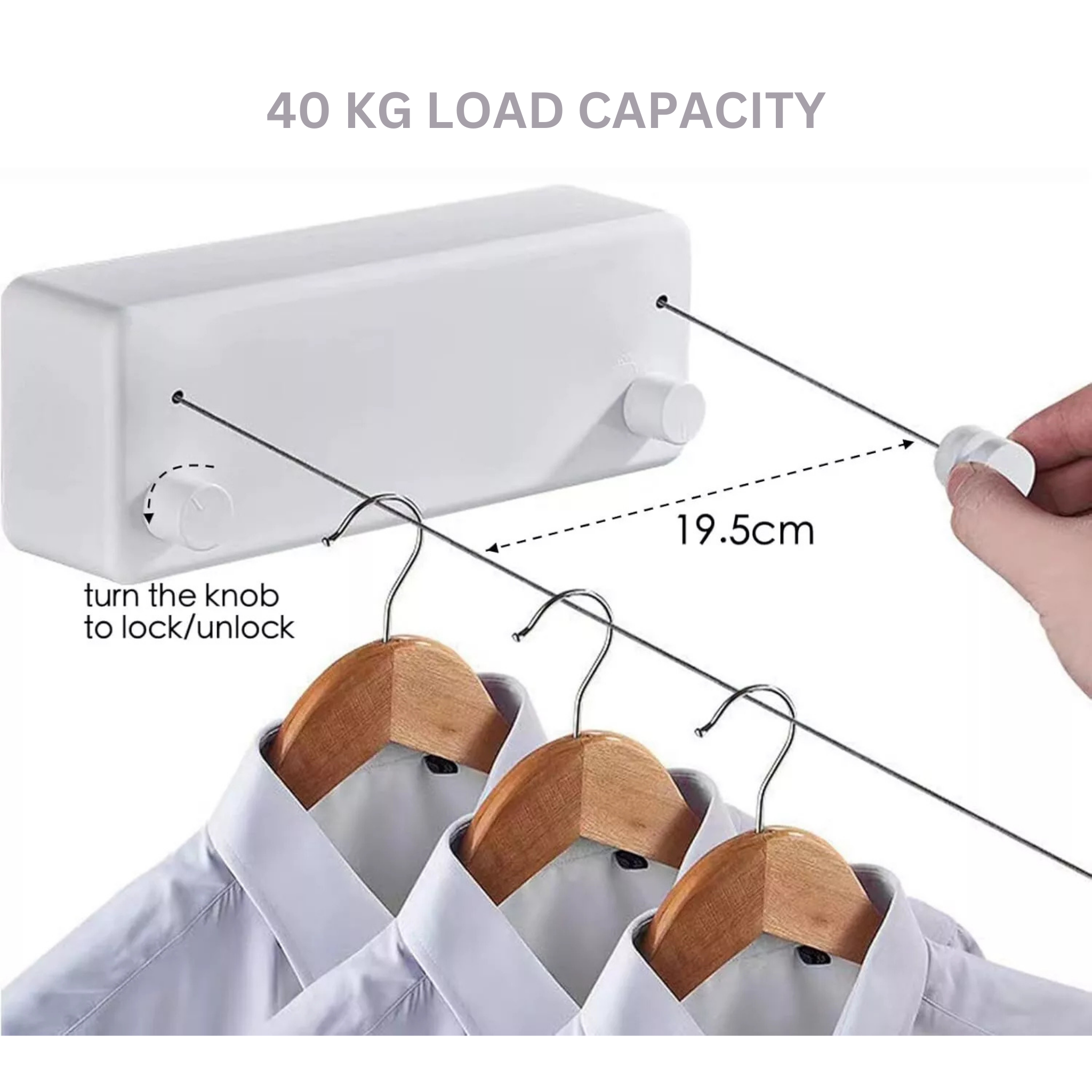 Double Retractable Steel Wire Indoor Clothes Hanger Clothesline in ...
