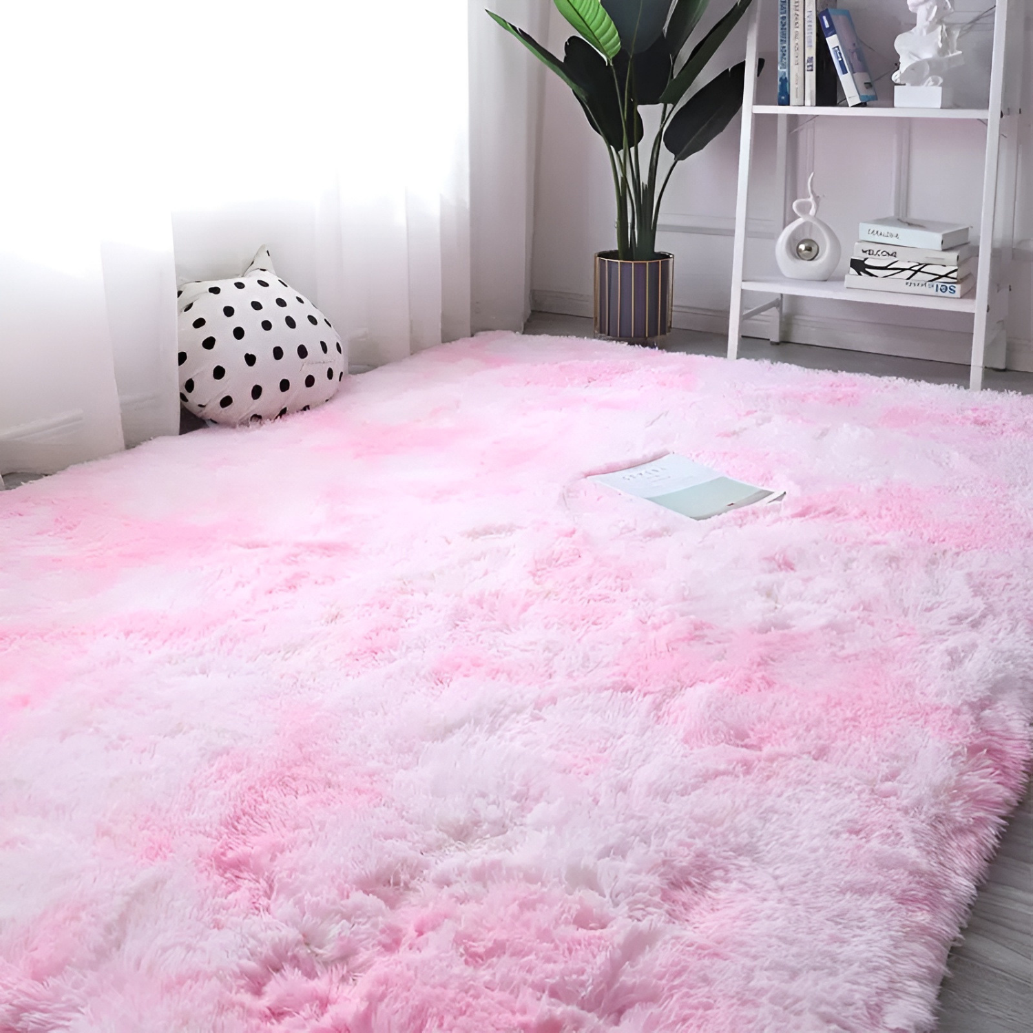 Ultra Soft Fluffy Indoor Rug Plush Carpet for Bedroom and Living Room 160 × 230 cm Pink