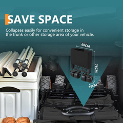 150Kg Capacity Heavy Duty Folding Collapsible Wagon Trolley Cart for Picnic and Outdoor Camping