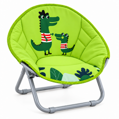 Kids Folding Animated Character Moon Chair for Indoor and Outdoor Use Green