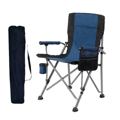 Folding Camping Chair Backpacking Side Pocket with Armrests, Cup Holder, Carry Bag