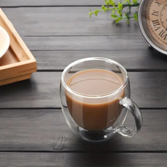 كوب زجاجي مزدوج الجدار (250 مل، مجموعة من قطعتين)