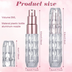 Diamond Shaped Mini Pocket Perfume Atomizer, 5ml Transparent Fragrance Refill Bottle