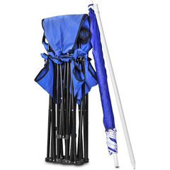 Folding Chairs with Removable Umbrella and Thermal Cooler Storage Bag for Camping, Beach, Fishing