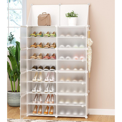 Dustproof Hallway Shoe Rack with Multifunctional Top Shelf