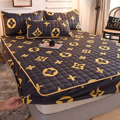 Quilted Waterproof Fitted Size Mattress Protector Bed Sheet with 2 Pillow Cases Color 2