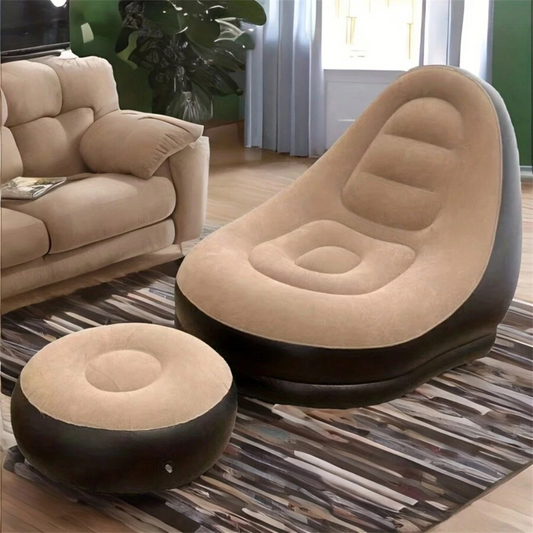 Inflatable Air Sofa Lounge Chair with Footrest