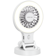 Green Lion Air Glow Clip On Rechargeable Fan with Ring Light
