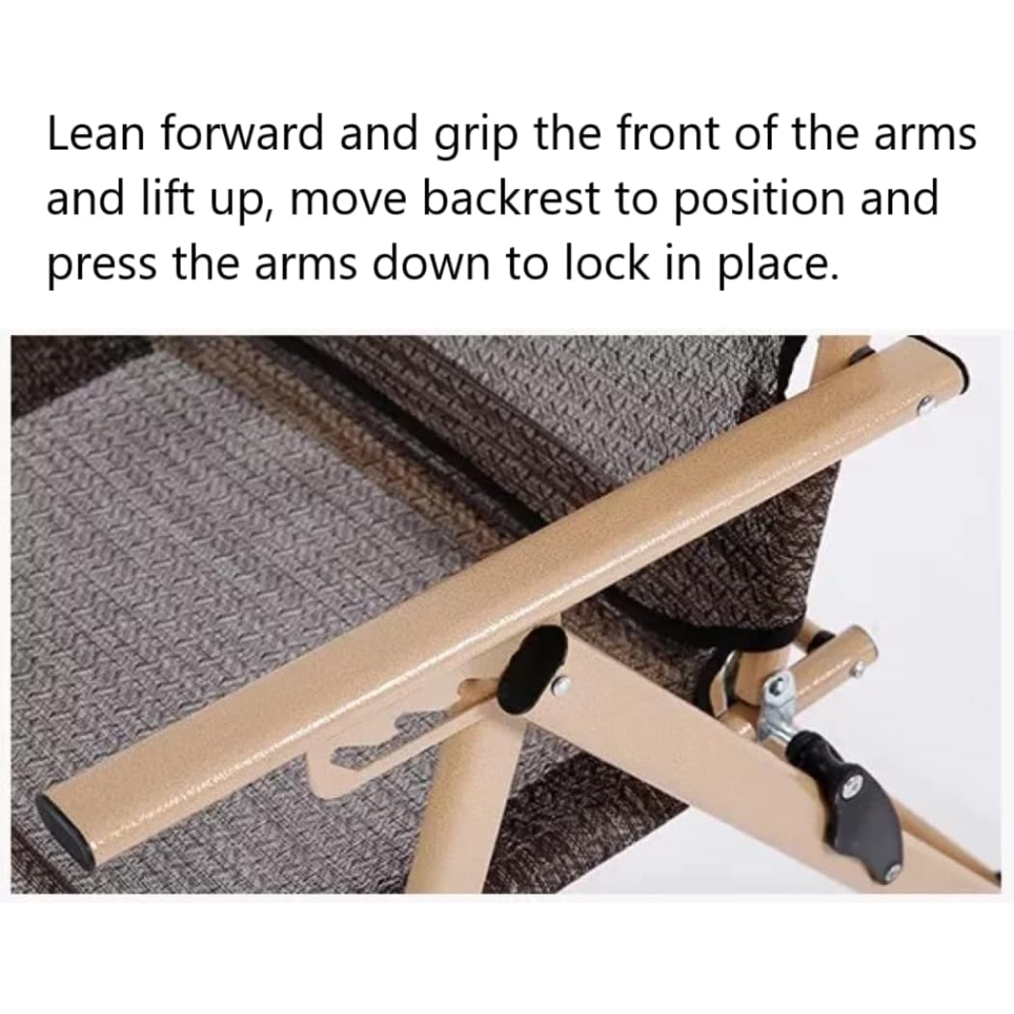 Folding Beach Chair with 5 Level Backrest Adjustment, Removable Cushion and Foot Rest