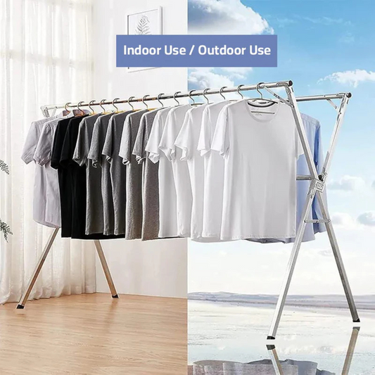 3 Poles Folding Clothes Drying Rack, Heavy Duty Stainless Steel Laundry Dryer