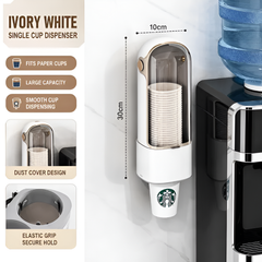 Wall Mounted Disposable Paper Cup Dispenser with Dustproof Holder
