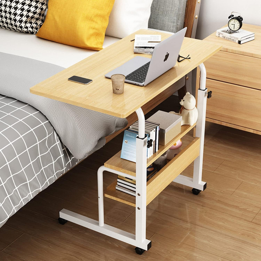 Bedside Computer Tab Bedside Laptop Desk Table with Storage Shelves in Qatar – Qmax.qa