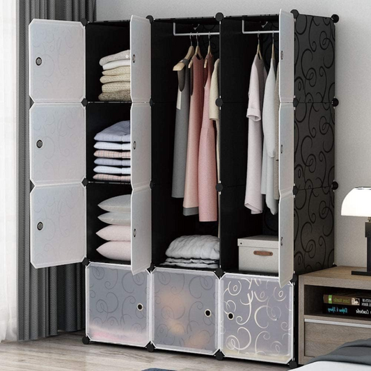 12 Cubes DIY Wardrobe Closet with Doors