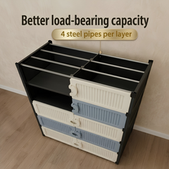 Multi Layer Foldable Shoe Cabinet with Fully Enclosed Anti Dust Storage