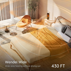 E68S 1200W Portable Electric Space Heater, Fast Heating With Remote Control, 3 Modes, Overheating Protection for Office Home