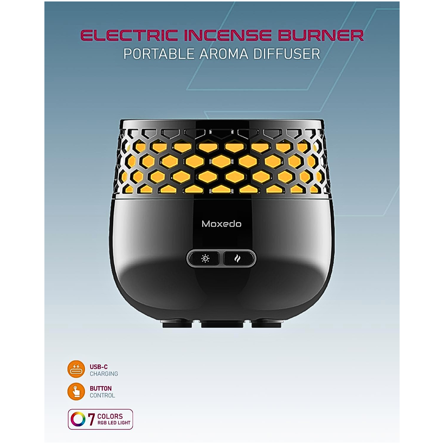 Moxedo Portable USB Bakhoor Incense Burner Aroma Diffuser