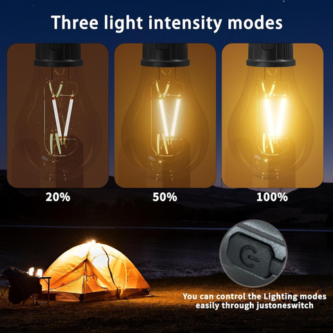 Rechargeable Camping Lantern Bulb with Tent Hanging Hook