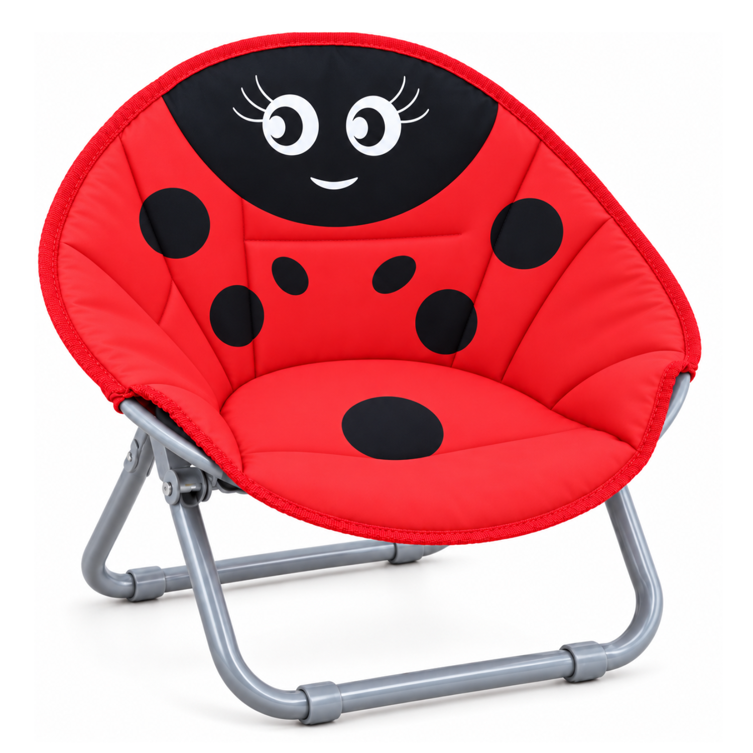 Kids Folding Animated Character Moon Chair for Indoor and Outdoor Use Red