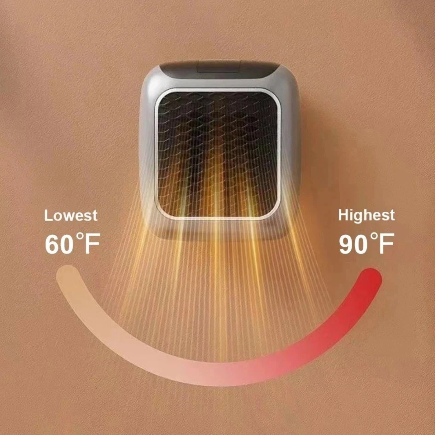 Space Saving Wall Mounted Electric Heater with Adjustable Thermostat - Handy Heater Turbo 800 Watts