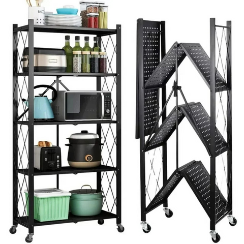 Multi Tier Heavy Duty Foldable Storage Rack with Wheels