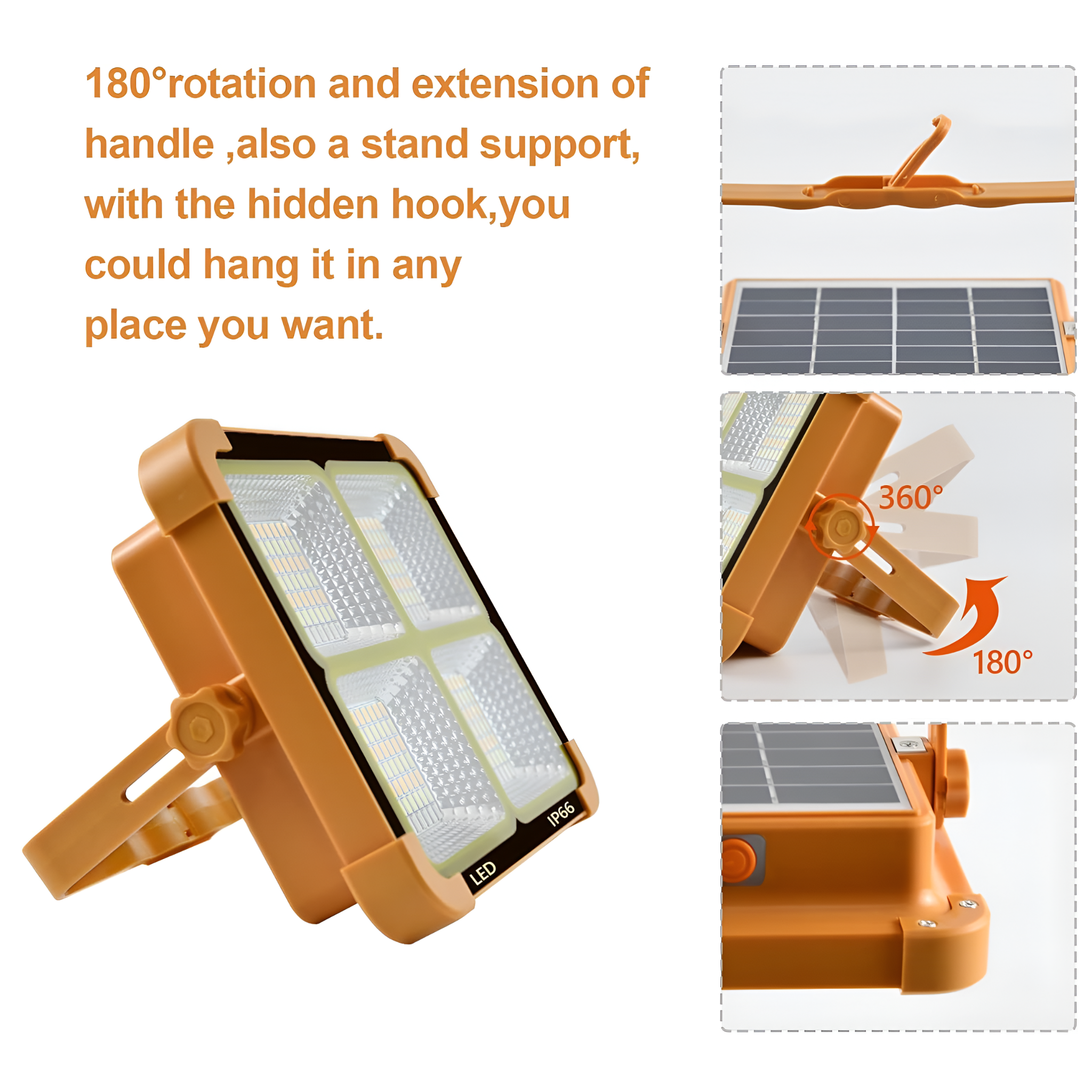 Portable Solar Charging LED Projection Camping Light with 5 Light Modes