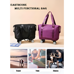 Foldable Expandable Travel Duffel Bag with Wheels Large Capacity