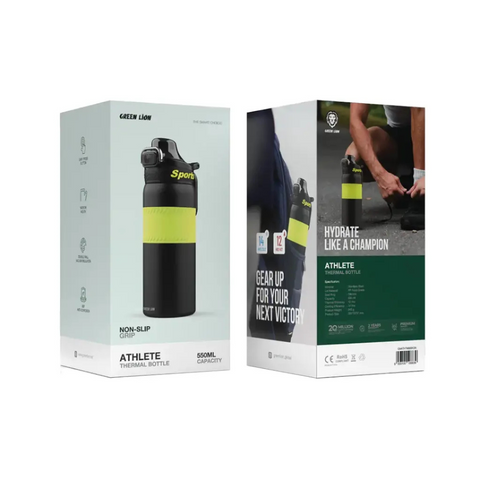 Green Lion 550ml Athlete Thermal Bottle, Vacuum Insulated Sports Water Bottle