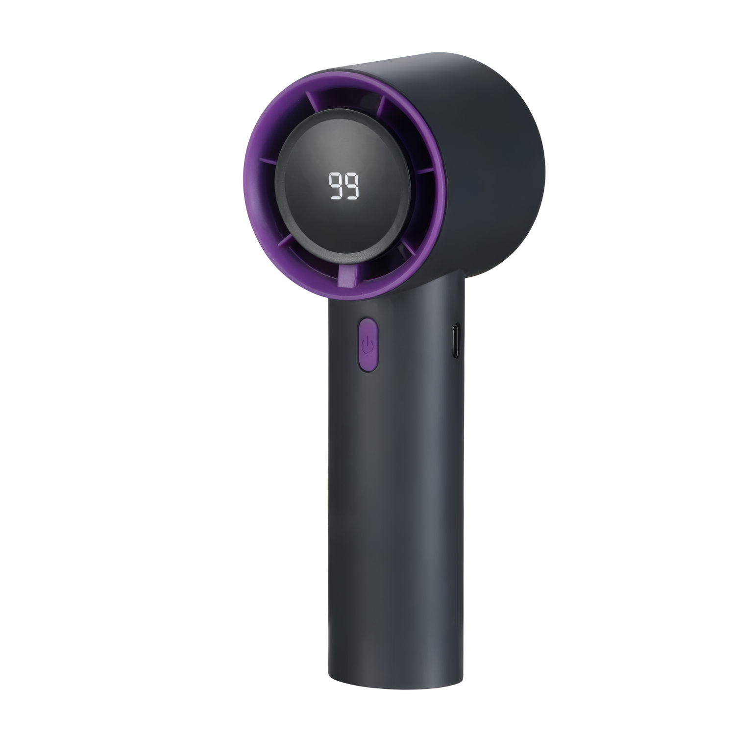 Stepless High Speed Portable Handheld Mini Turbo Fan with USB Charging and Digital Display Black