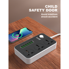 LDNIO SC3604 2500W Power Socket with 3 Outlets Universal Power Strip