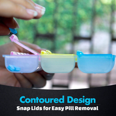 7 Day Weekly Pill Organizer Box, Three-Times-a-Day Tablet Medicine Storage
