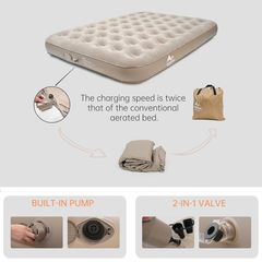 Portable Inflatable Blow Up Air Mattress Bed with Built-in Automatic Pump for Outdoor Camping