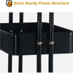 3 Tier Baskets Trolley Cart Organizer Rack with Swivel Wheels for Kitchen, Pantry, Bathroom and Living Room