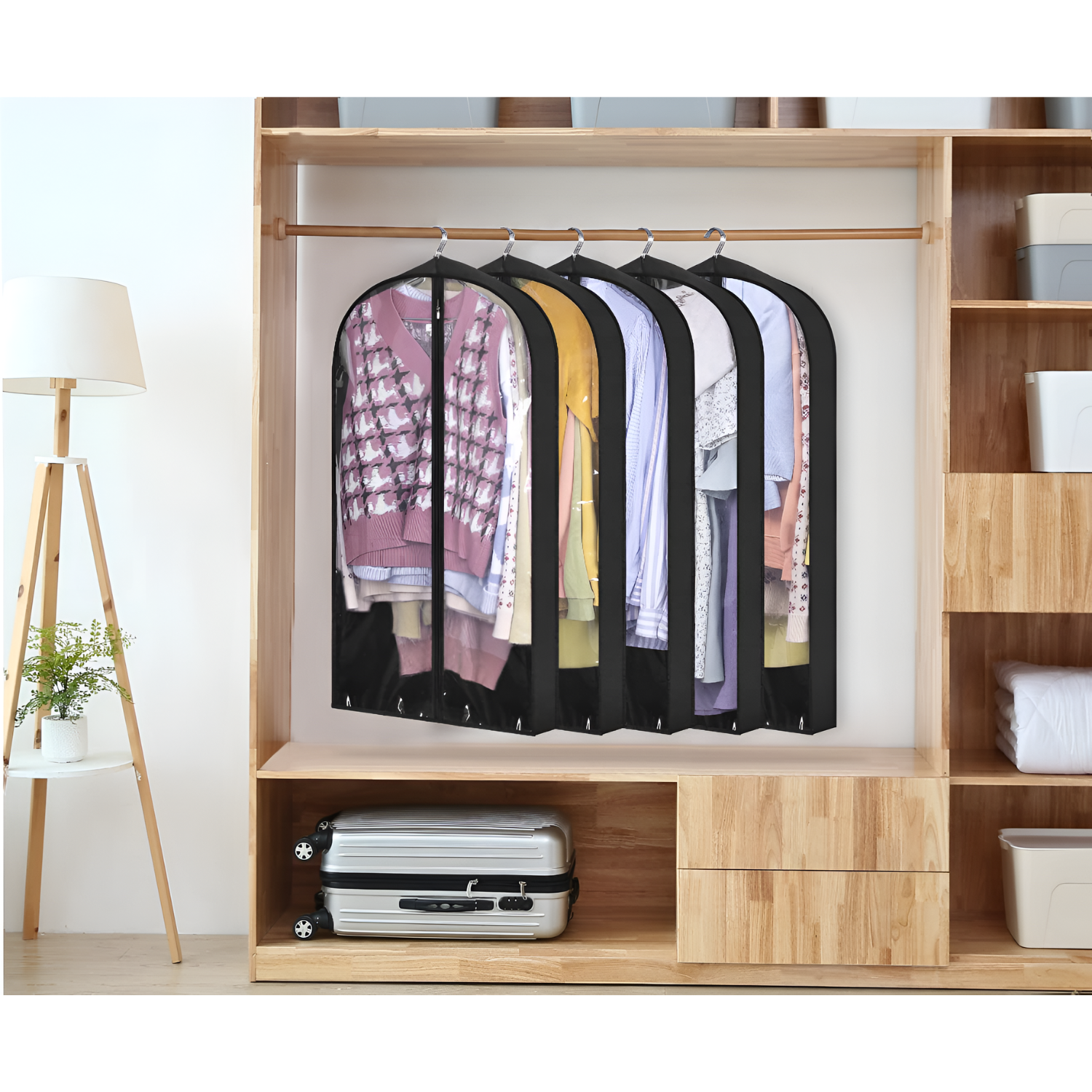 Hanging Garment Bag for Clothes, Dustproof Transparent Cover for Wardrobe