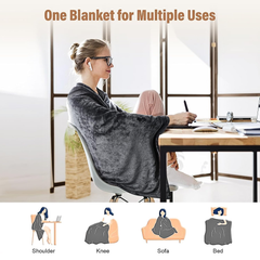 Portable USB Rechargeable Heating Outer Shawl Blanket with 3 Heating Levels