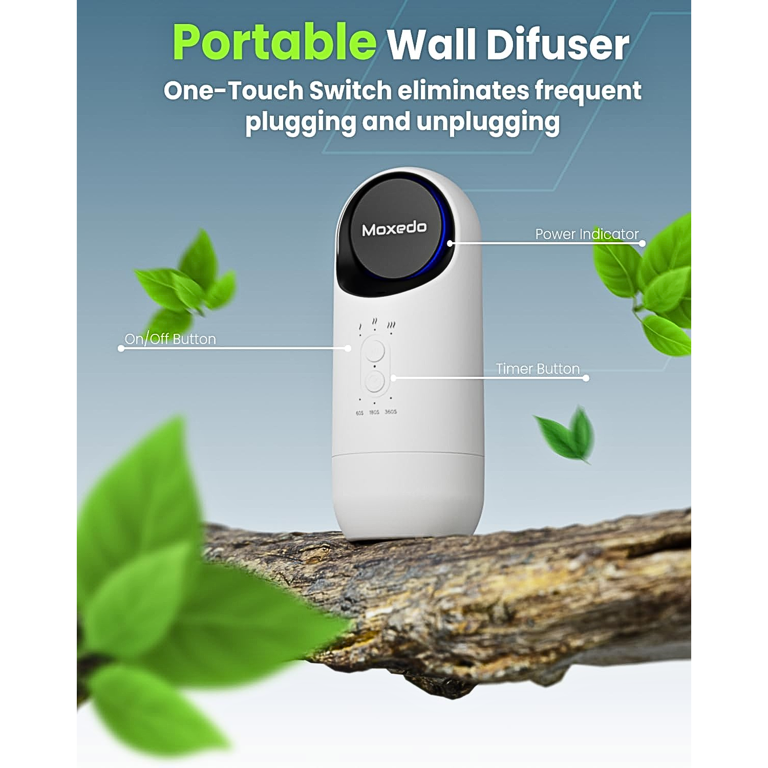 Moxedo Plug In Electric Fragrance Diffuser, Wall Plug Mounted Waterless Aroma Therapy Diffuser