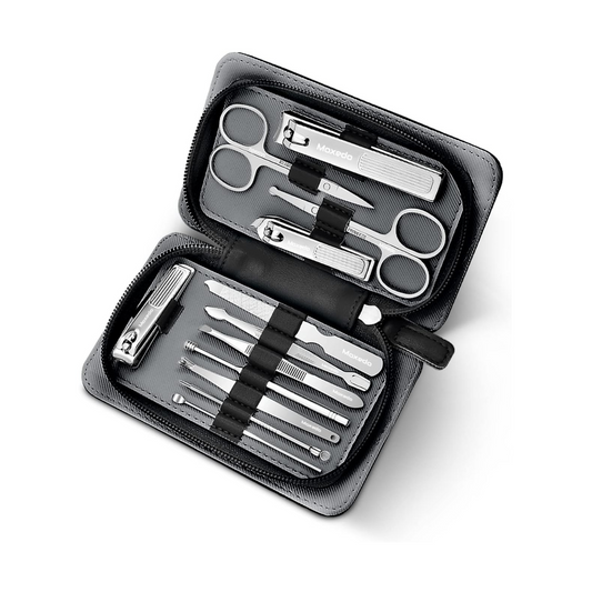 Moxedo 12 IN 1 Nail Clipper Pedicure & Manicure Set with Leather Travel Case
