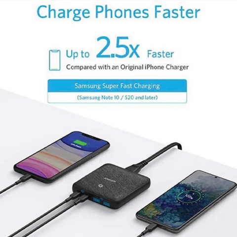 شاحن Anker PowerPort Atom III Slim (4 منافذ) 63 وات 2PD + 2 IQ - أسود 