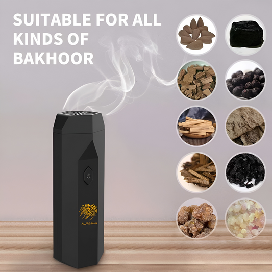 Oud Bakhoan Portable Electric Bakhoor Incense Burner with Hair Brush Comb Head