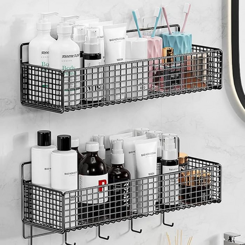 Wall Mounted No Drilling Metal Organizer Basket