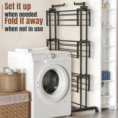 Multi Layer Folding Clothes Drying Rack, Large Capacity Cloth Hanger