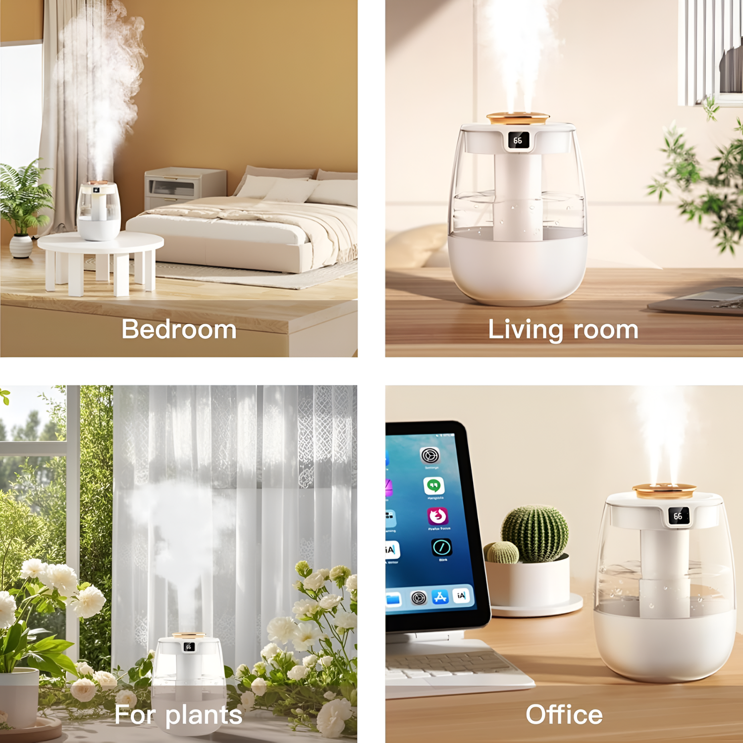 Double Spray Desktop Air Humidifier Diffuser with Night Light