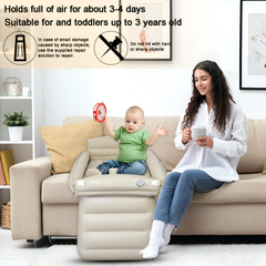 Green Lion Inflatable Toddler Travel Bed, Portable Baby Bed for Car