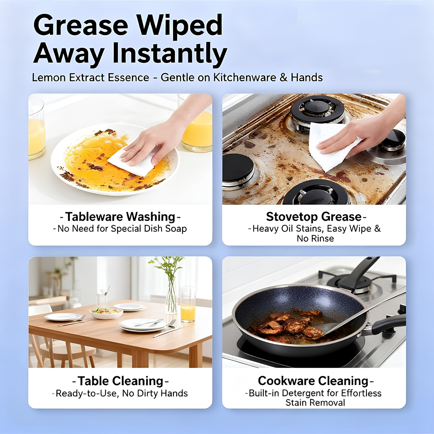 Powerful Anti Oil Kitchen Wipes for Deep Cleaning and Grease Removal