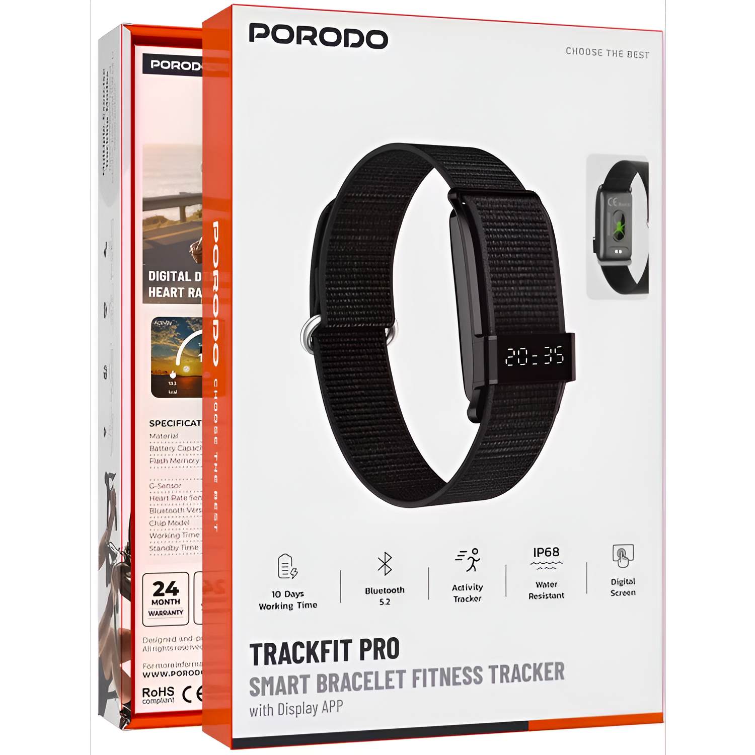 Porodo TrackFit Pro Smart Bracelet Fitness Tracker - WHOOP Alternative
