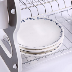 2 Tier Steel Chrome Plated Durable Dish Drainer Rack