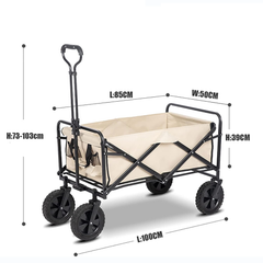 Collapsible Folding Wagon Trolley, 150KG Load Bearing Outdoor Wagon Cart