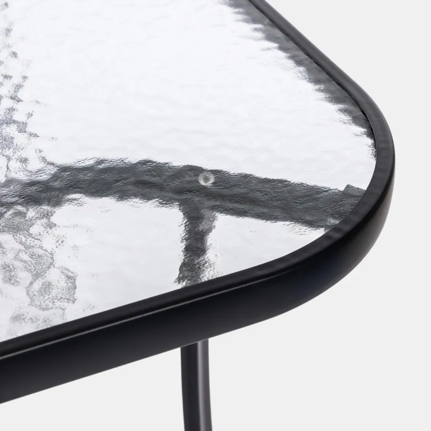 6 Seater Steel and Textilene Chairs with Center Glass Table Patio Garden Furniture